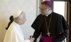 Leone XIV incontra il nunzio in Ucraina Visvaldas Kulbokas, Palazzo Apostolico Vaticano, 6 giugno 2025 / Vatican Media